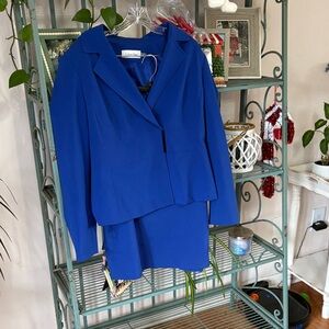 Calvin Klein Women's Royal Blue Blazer and Skirt Set